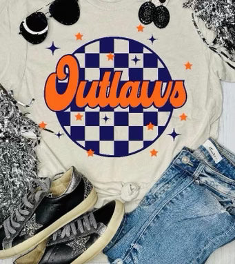 Outlaws Checkered Tee